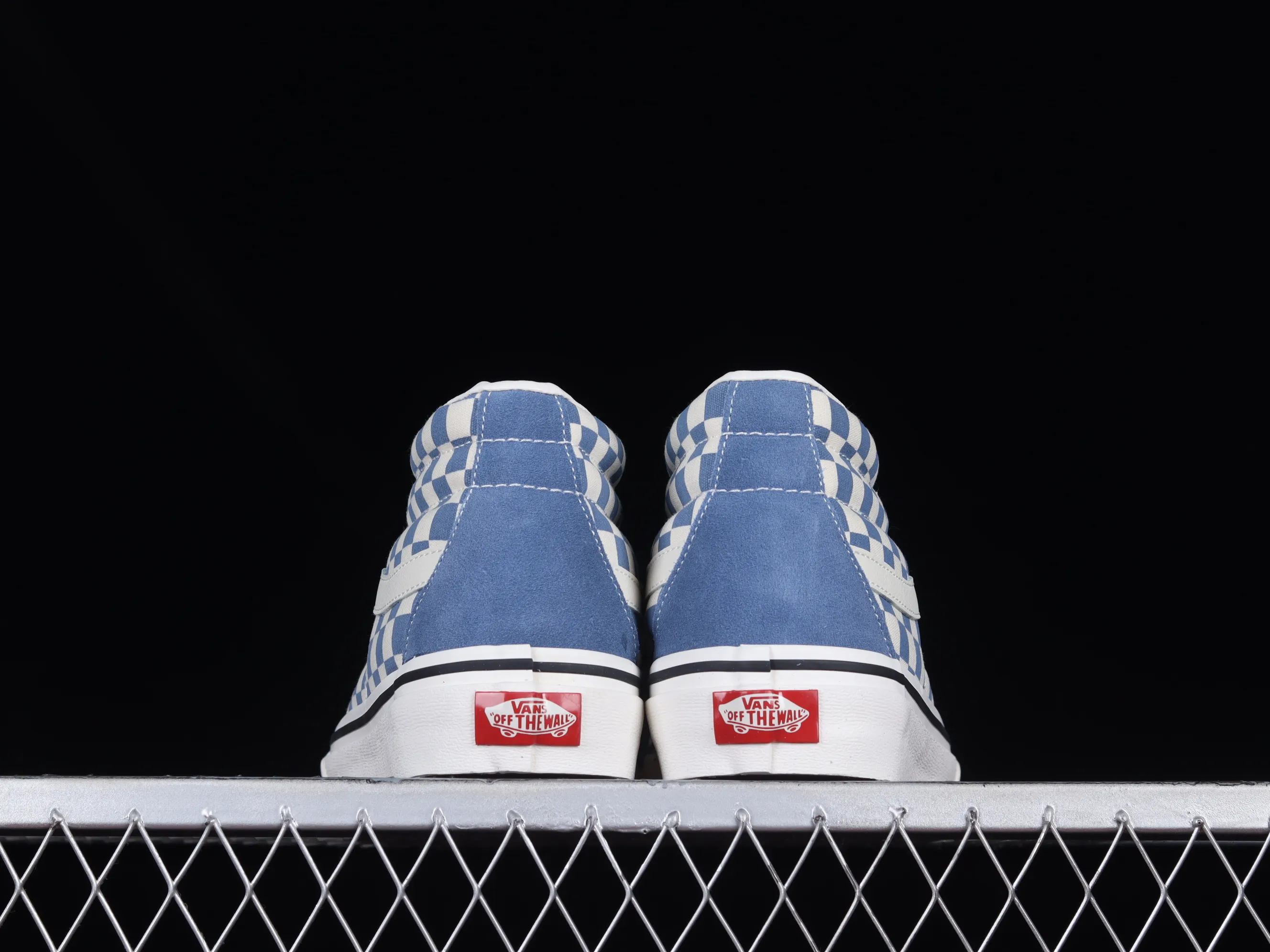 All categories Vans Vans series Vans Mid Vans Sk8-Mid Vans official haze blue checkerboard retro mid-top canvas vulcanized skateboard shoes VN0A391FOQN